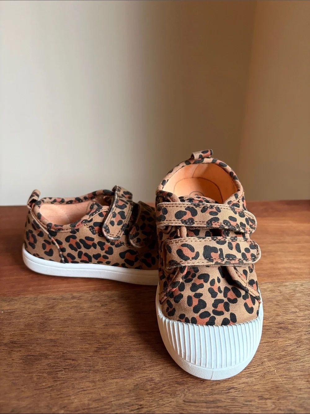 Cat& Jack Leopard Print Kids Velcro Sneakers - Brown